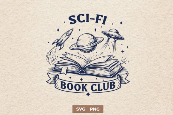 Download Sci-Fi Book Club SVG - Science Fiction - Science fiction Collection