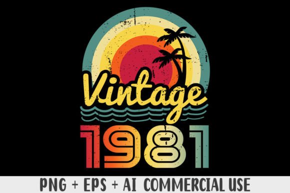 Download Vintage 1981 PNG Sublimation Design - 1981 Collection
