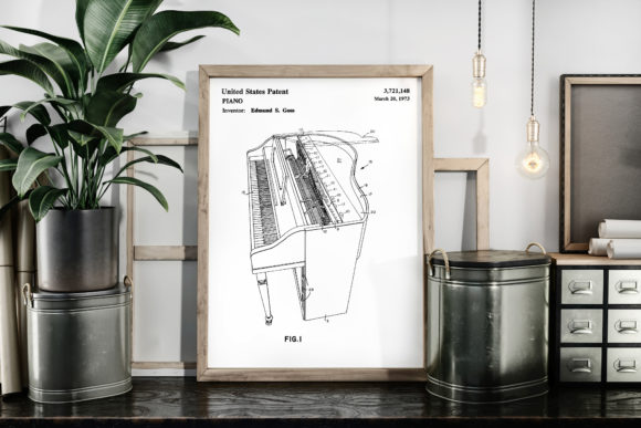 Download Piano 1973 Vintage Patent Art Poster - 1973 Collection